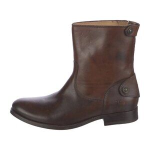 Frye Brown Leather Designer Ankle Boots Women's size 9 1/2